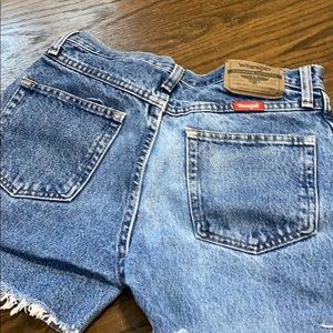 VINTAGE TWO- TONED CUT OFF WRANGLERS
